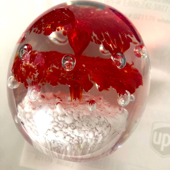 MCM PAPERWEIGHT glass Mid Century Vintage - Picture 5 of 5